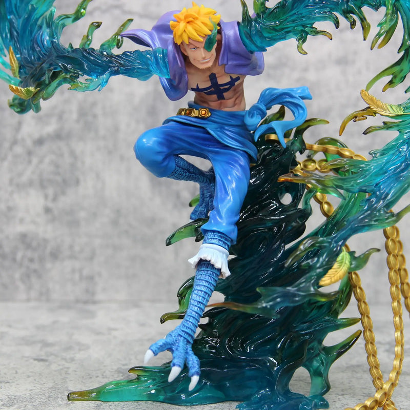 Anime One Piece Piratas do Barba Branca Marco The Phoenix  PVC Action Figure Estátua Coleção 33 cm