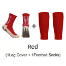 Conjunto de 2 pares de meias de futebol com aderência e joelheiras/caneleiras antiderrapantes para adultos e jovens, ideais para basquete e futebol.v