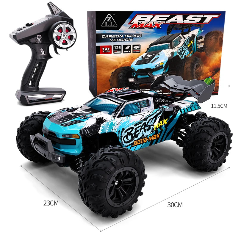 80 km/h carro de controle remoto de alta velocidade sem escova 4x4 off-road drift carro de corrida profissional 1:16 SG116PRO 40 km/h