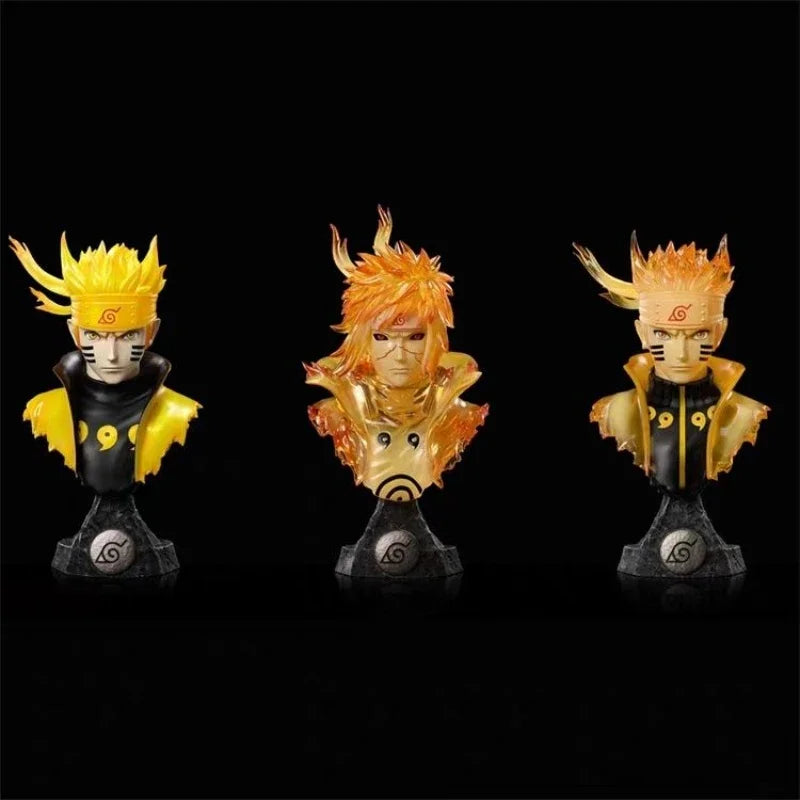 Action Figures Naruto Uchiha Sasuke Namikaze Minato Uchiha Obito Tsunade Estátua Coleção