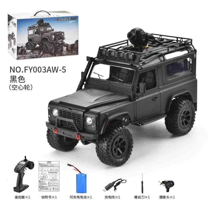 Carro de controle remoto de escalada real com câmera Rc Car Off Road 4x4 Land Rover Defender D90 Modelo Rc Veículo Off-Road