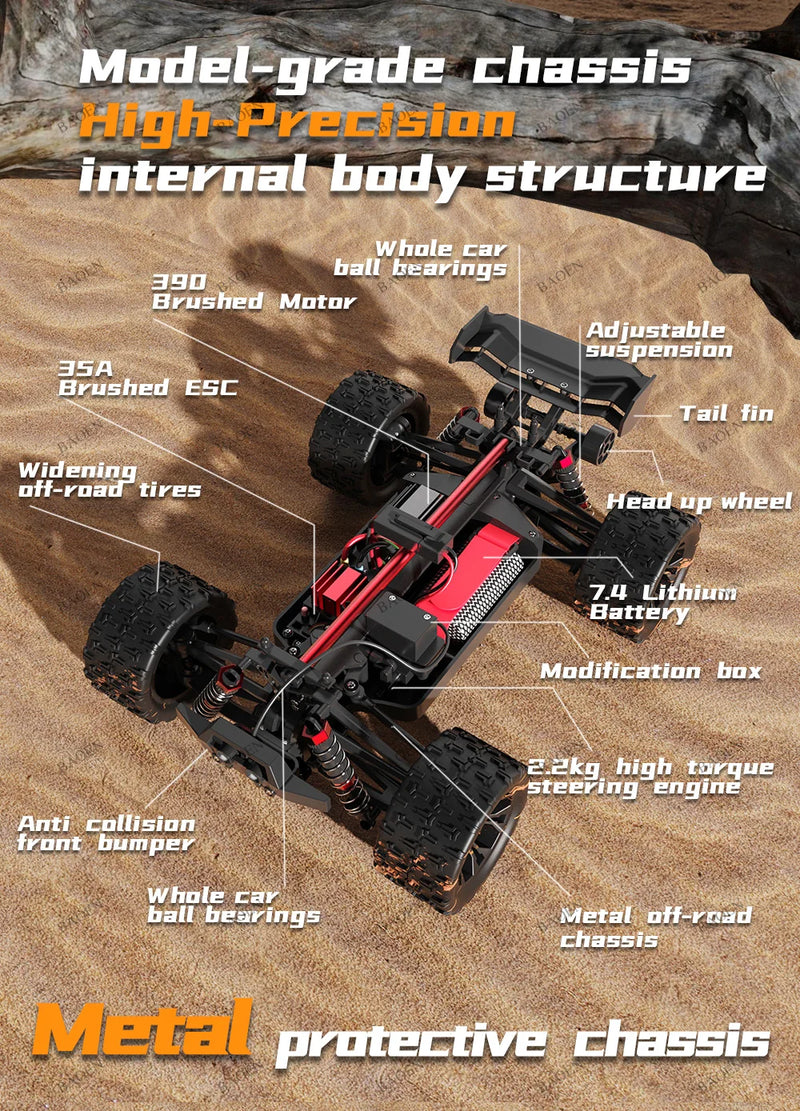85 km/h carro de controle remoto de alta velocidade sem escova 4x4 off-road drift carro de corrida profissional