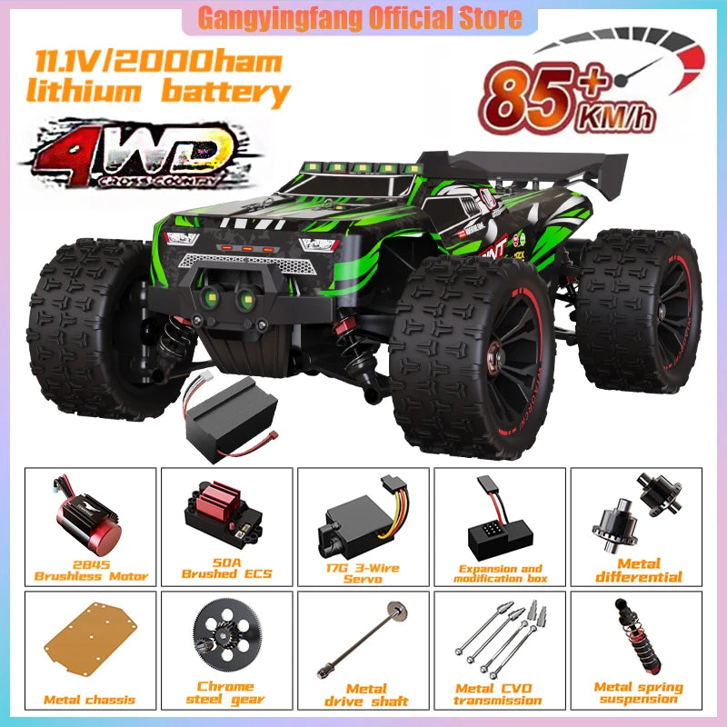 85 km/h carro de controle remoto de alta velocidade 4x4 off-road drift carro de controle remoto 1:16 carros de corrida profissionais