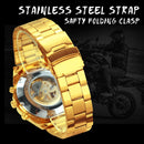 Relógio automático masculino WINNER Steampunk esqueleto, pulseira de aço inoxidável