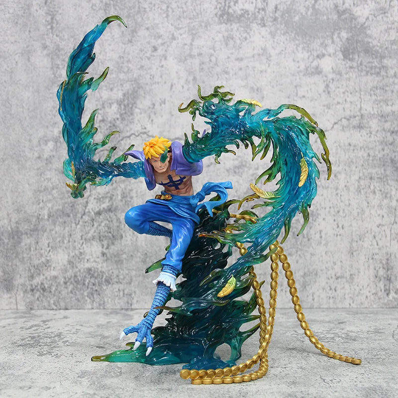 Anime One Piece Piratas do Barba Branca Marco The Phoenix  PVC Action Figure Estátua Coleção 33 cm