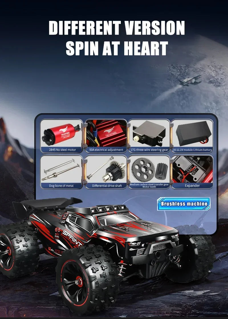 85 km/h ou 50 km/h 4WD RC carro com controle remoto LED carros de alta velocidade drift monstro 4x4 caminhão