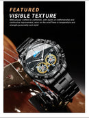 Relógios masculinos de quartzo de luxo Binbond, relógio de pulso à prova d'água