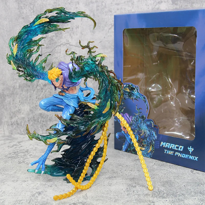 Anime One Piece Piratas do Barba Branca Marco The Phoenix  PVC Action Figure Estátua Coleção 33 cm