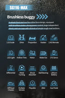 80 km/h carro de controle remoto de alta velocidade sem escova 4x4 off-road drift carro de corrida profissional 1:16 SG116PRO 40 km/h