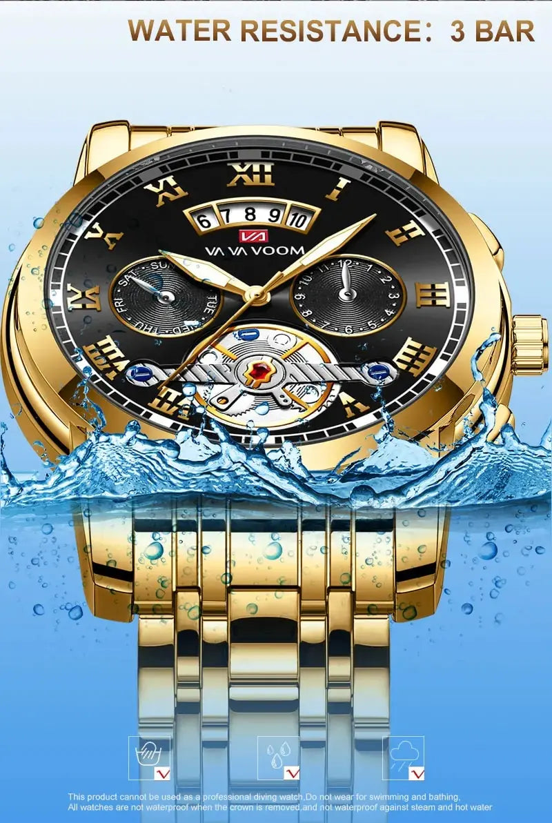 Relógio Masculino Top Luxo Aço Inoxidável Casual