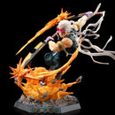 Action Figures de pvc demon slayer up uzui tengen kimetsu no yaiba, com luz led