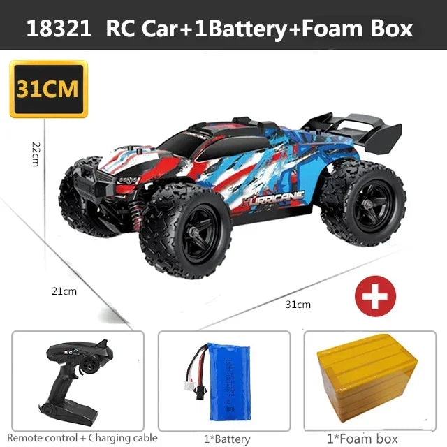 Carro de controle remoto 2,4 GHz RC carro todo-terreno 45 km/h 1:18 Caminhão off-road
