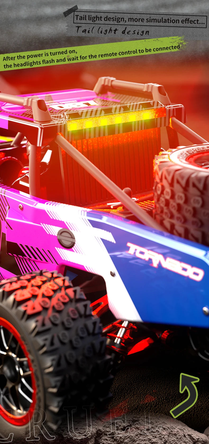 Carro de controle remoto 4x4 Super Brushless  Carro Off-Road de Alta Velocidade