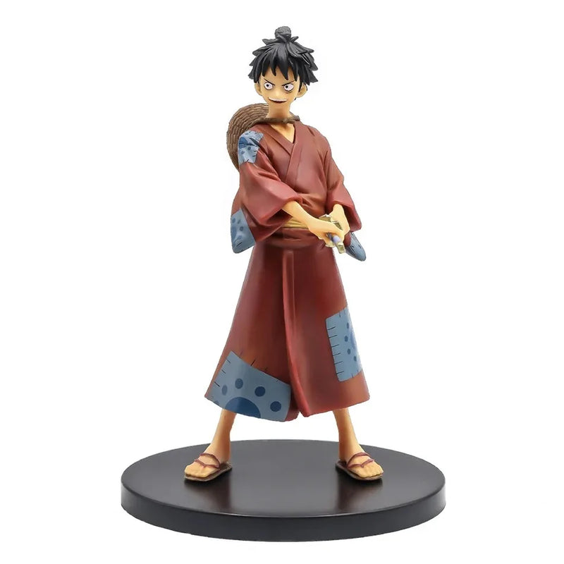 Action figure Luffy de 18 cm, Roronoa Zoro três lâminas,