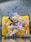 action figure One Piece Nika Luffy Luffy Deus Sol Gear 5 com Bola de Luz 28 cm PVC Modelo Coleção