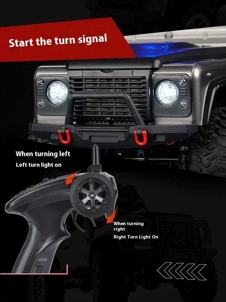 Carro de controle remoto de escalada real com câmera Rc Car Off Road 4x4 Land Rover Defender D90 Modelo Rc Veículo Off-Road