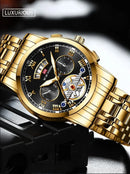 Relógio Masculino Top Luxo Aço Inoxidável Casual