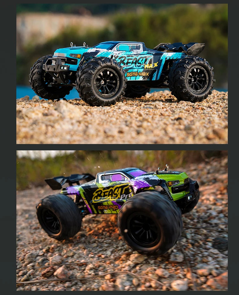80 km/h carro de controle remoto de alta velocidade sem escova 4x4 off-road drift carro de corrida profissional 1:16 SG116PRO 40 km/h