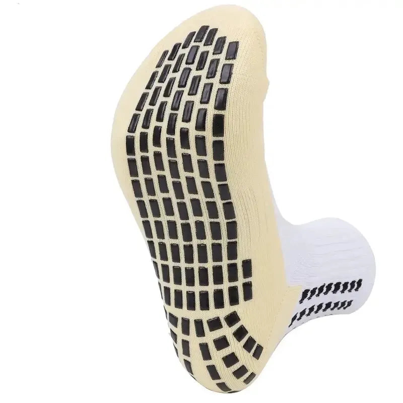 Conjunto de 2 pares de meias de futebol com aderência e joelheiras/caneleiras antiderrapantes para adultos e jovens, ideais para basquete e futebol.v