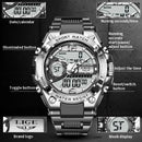 Relógio de pulso Masculino LED Digital Dual Display Luminoso