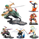Action figure Luffy de 18 cm, Roronoa Zoro três lâminas,