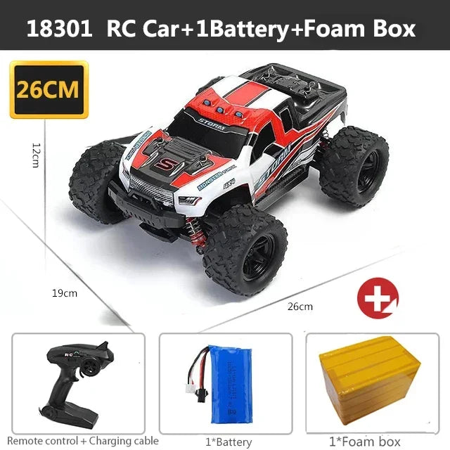 Carro de controle remoto 2,4 GHz RC carro todo-terreno 45 km/h 1:18 Caminhão off-road