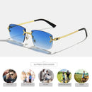 Óculos de sol Caterside retrô sem aro quadrado, masculino e feminino, proteção UV400