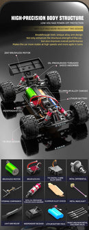 Carro de controle remoto 4x4 Super Brushless  Carro Off-Road de Alta Velocidade
