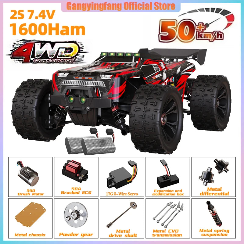 85 km/h carro de controle remoto de alta velocidade 4x4 off-road drift carro de controle remoto 1:16 carros de corrida profissionais