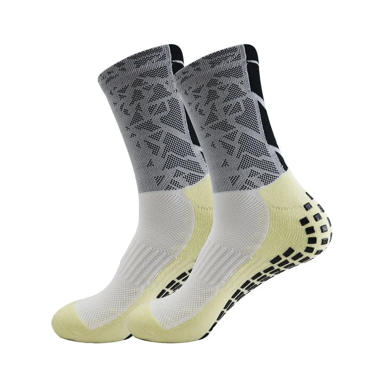 1 par de meias esportivas antiderrapantes para futebol