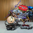 action figure One Piece Nika Luffy Luffy Deus Sol Gear 5 com Bola de Luz 28 cm PVC Modelo Coleção