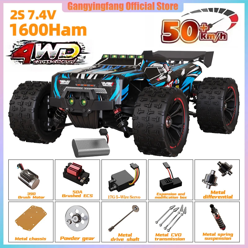 85 km/h carro de controle remoto de alta velocidade 4x4 off-road drift carro de controle remoto 1:16 carros de corrida profissionais