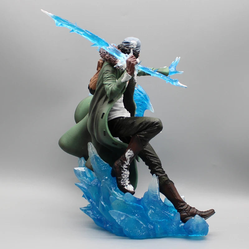 Actio Figures One Piece Aokiji Kuzan, 2 cabeças, 30 cm, estatueta GK, modelo luminoso de PVC com LED