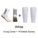 Conjunto de 2 pares de meias de futebol com aderência e joelheiras/caneleiras antiderrapantes para adultos e jovens, ideais para basquete e futebol.v