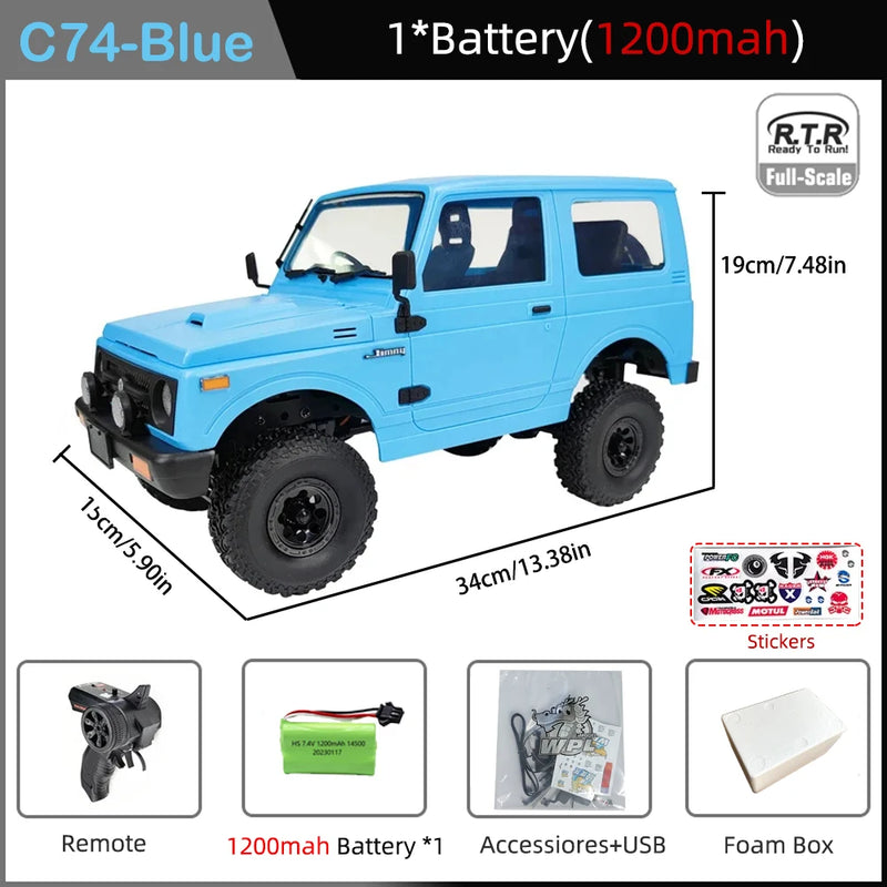 Carro de controle remoto 4WD 2.4G Crawler Simulação Carro de controle remoto na estrada