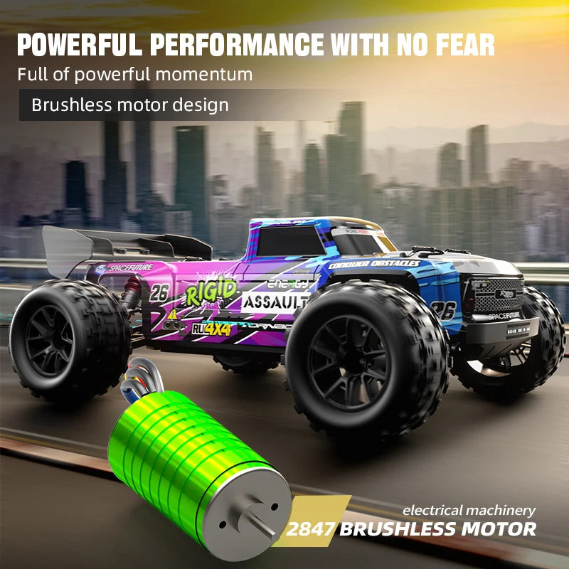 Carro de controle remoto 4x4 Super Brushless  Carro Off-Road de Alta Velocidade