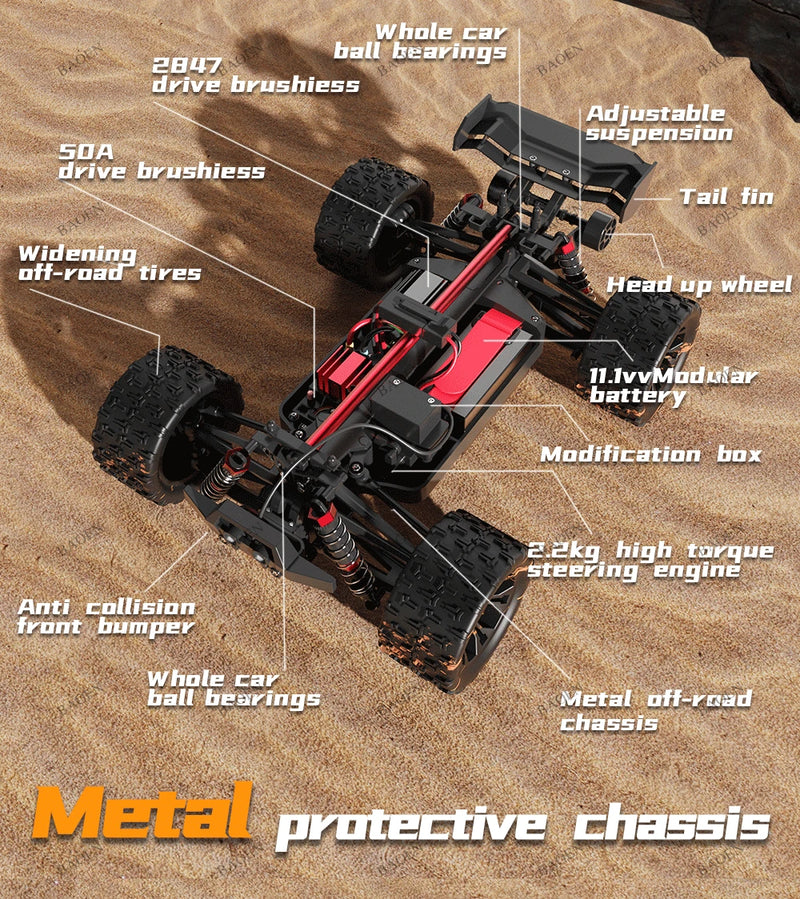 85 km/h carro de controle remoto de alta velocidade sem escova 4x4 off-road drift carro de corrida profissional