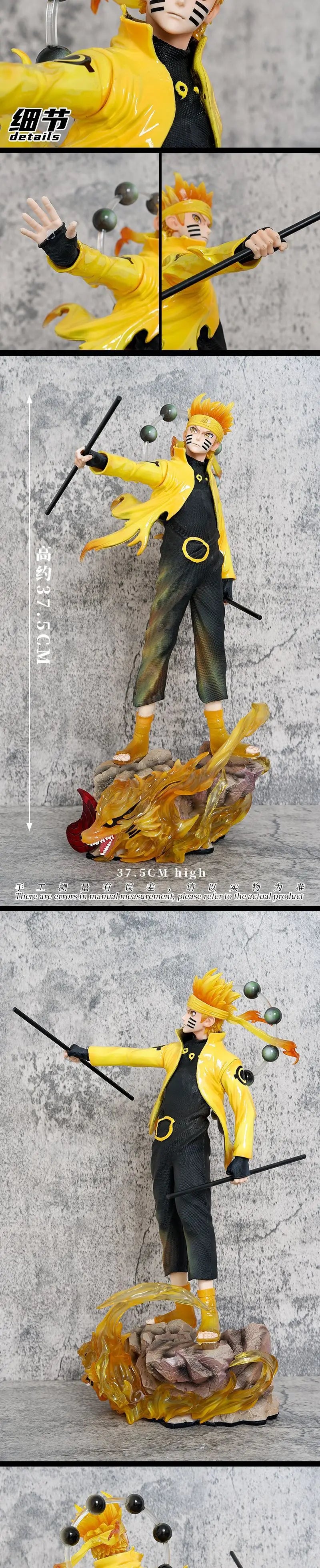 Action Figure Naruto Shippuden de 38 cm Naruto Uzumaki Uchiha Sasuke em PVC