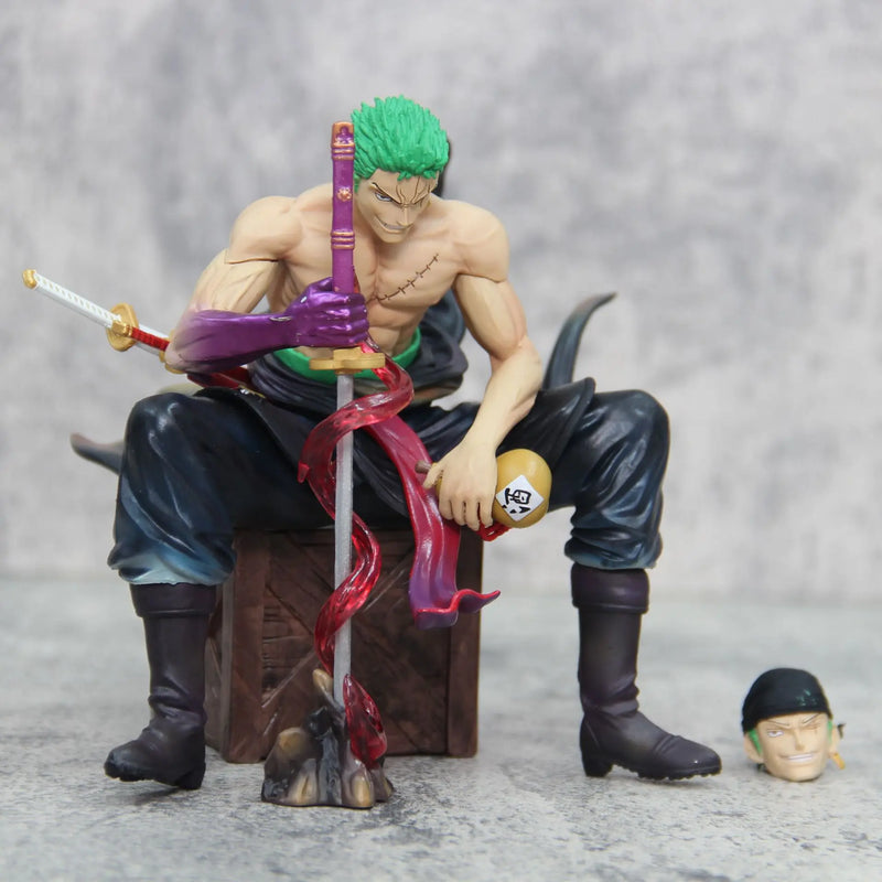 Action Figures Zoro One Piece de 15 cm, 2 cabeças