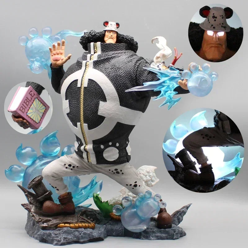 Figuras de ação de anime ONE PIECE Bartholemew Kuma One Piece PX-0 com LED que muda de mãos, coleção de modelos de PVC