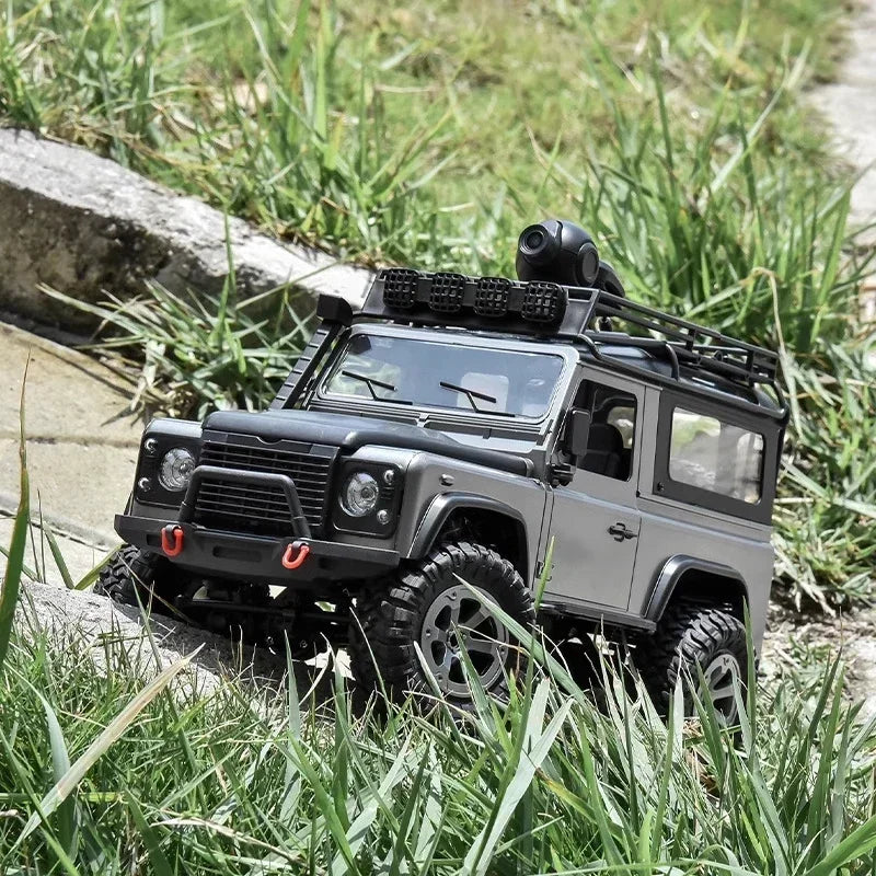 Carro de controle remoto de escalada real com câmera Rc Car Off Road 4x4 Land Rover Defender D90 Modelo Rc Veículo Off-Road