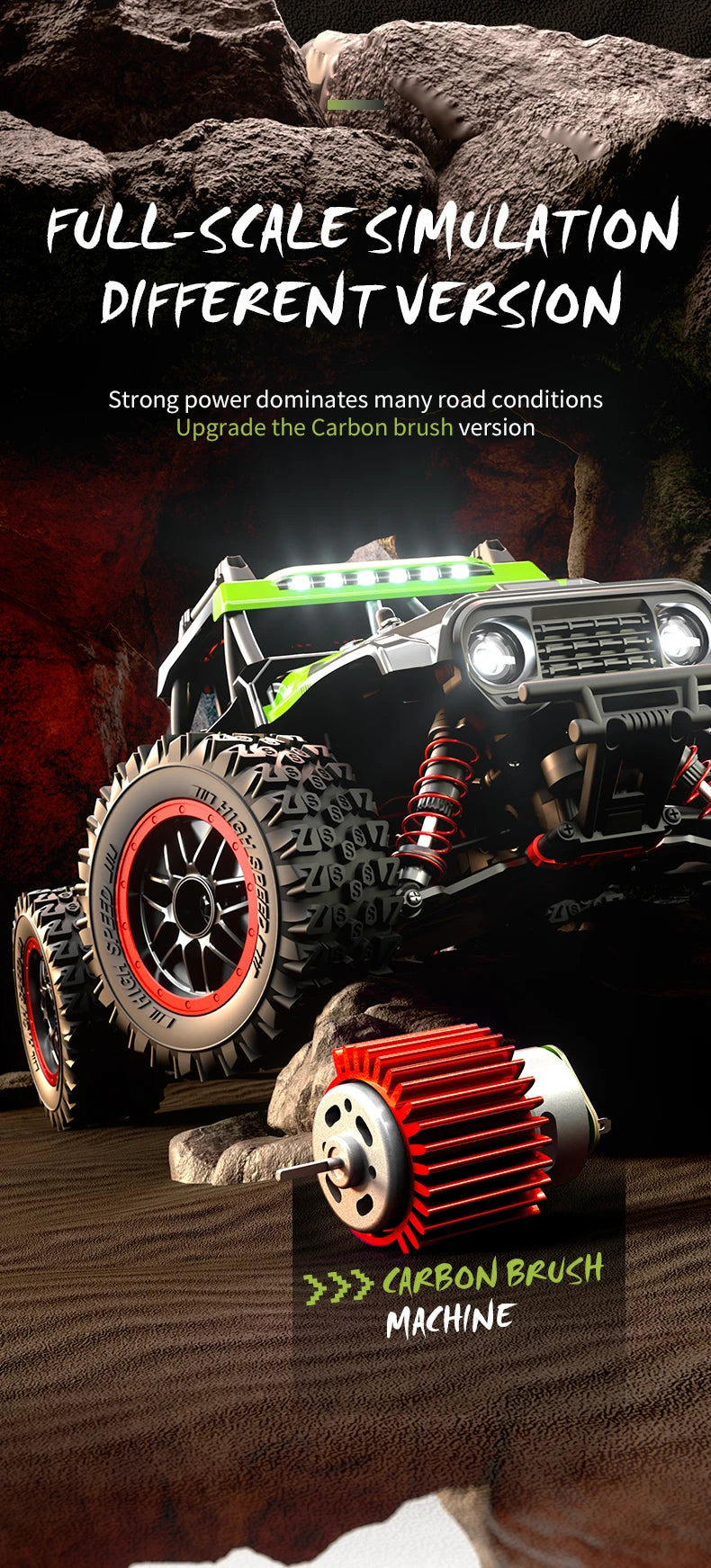 Carro de controle remoto 4x4 Super Brushless  Carro Off-Road de Alta Velocidade