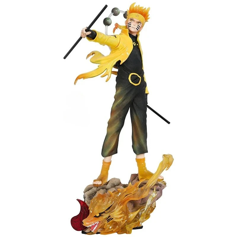 Action Figure Naruto Shippuden de 38 cm Naruto Uzumaki Uchiha Sasuke em PVC