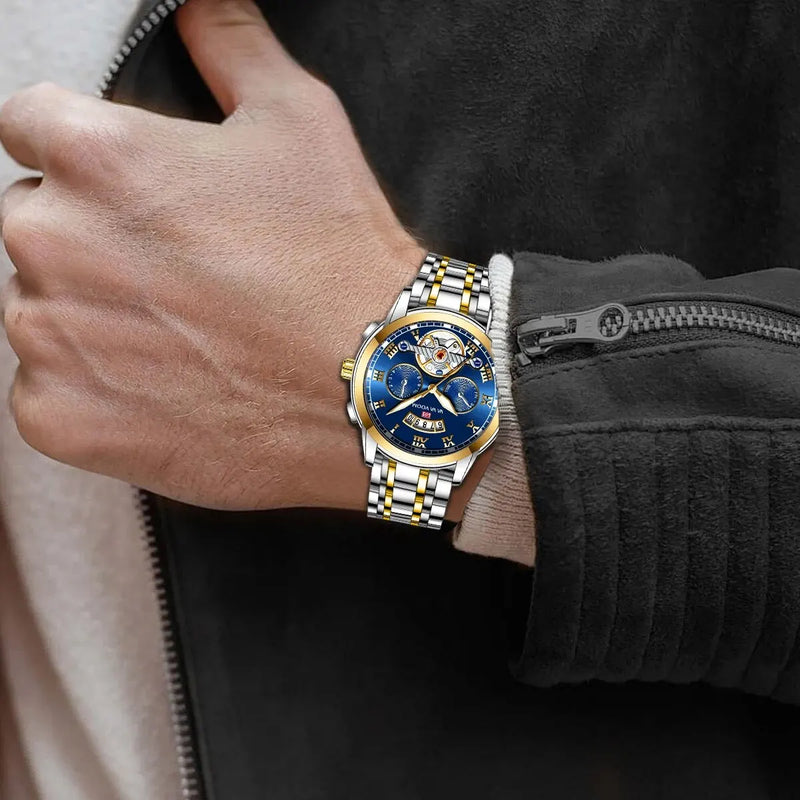 Relógio Masculino Top Luxo Aço Inoxidável Casual