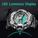 Relógio de pulso Masculino LED Digital Dual Display Luminoso