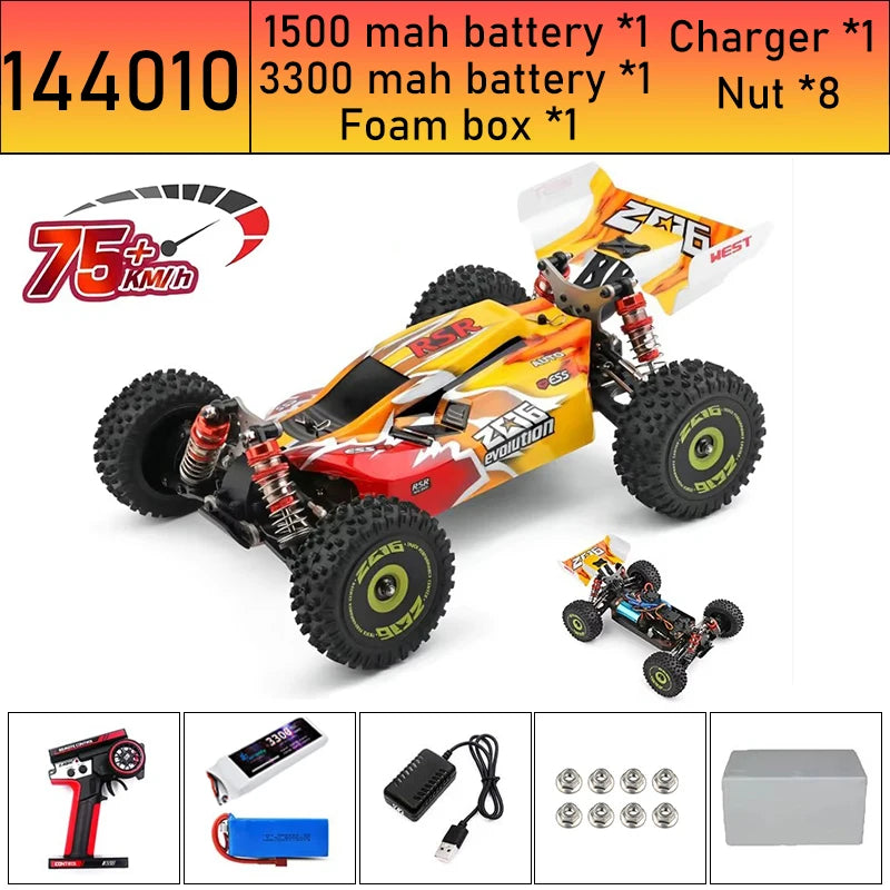 Carro de Corrida 60Km Controle Remoto Alta Velocidade Off-Road Drift Absorção de Choque