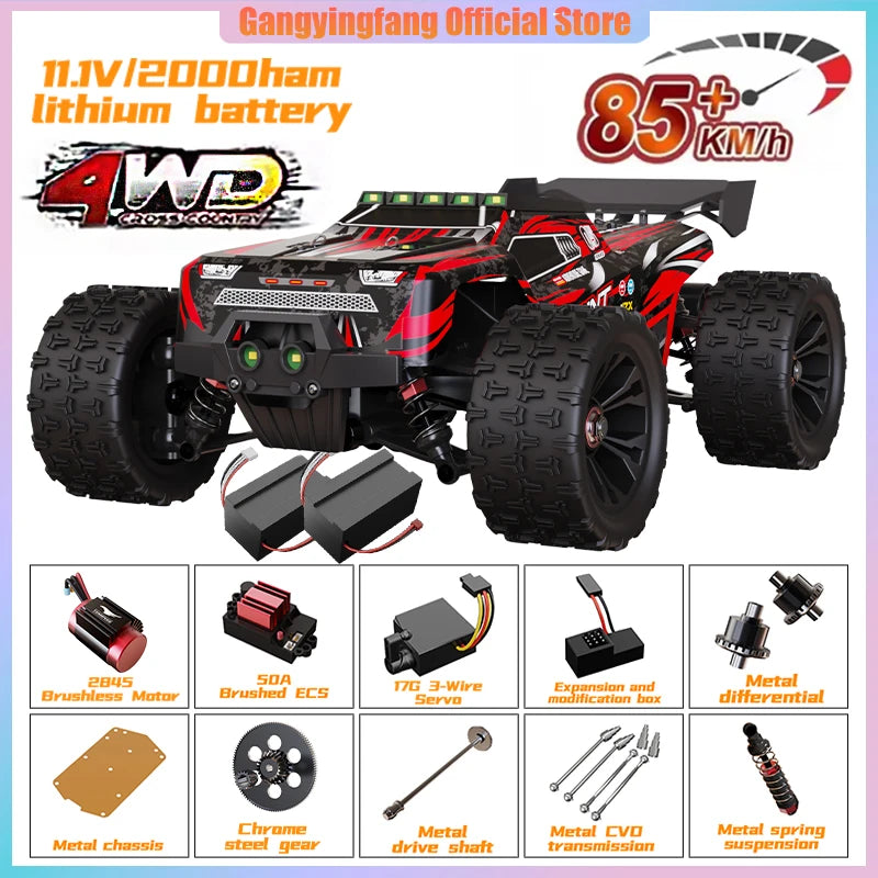 85 km/h carro de controle remoto de alta velocidade 4x4 off-road drift carro de controle remoto 1:16 carros de corrida profissionais