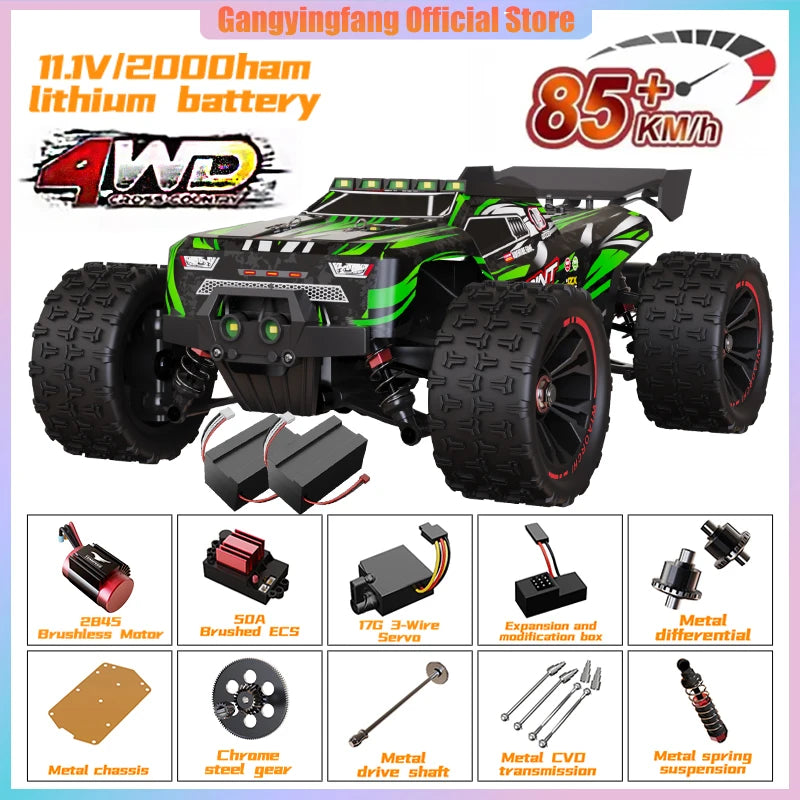 85 km/h carro de controle remoto de alta velocidade 4x4 off-road drift carro de controle remoto 1:16 carros de corrida profissionais