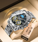 Relógios masculinos de quartzo de luxo Binbond, relógio de pulso à prova d'água