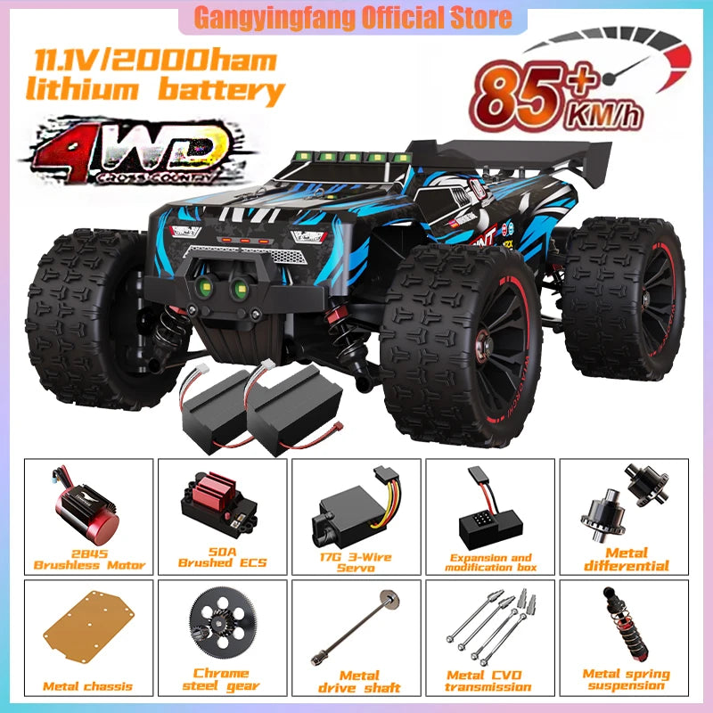 85 km/h carro de controle remoto de alta velocidade 4x4 off-road drift carro de controle remoto 1:16 carros de corrida profissionais